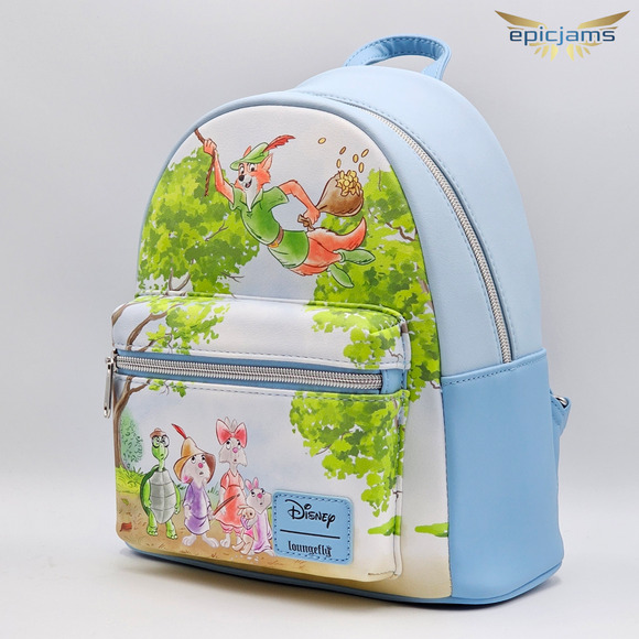 Loungefly Disney Robin Hood Flying Blue Mini Backpack New - Picture 3 of 5